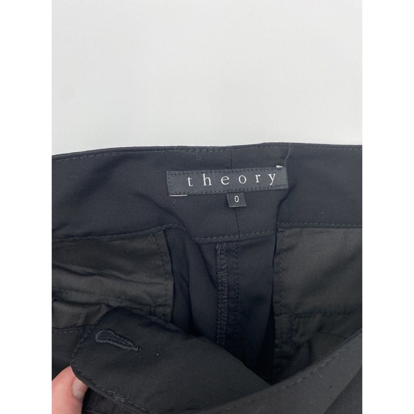 Theory Pants Shira Hi-Tech Black Wool‎ Blend Size 0 NWT - Picture 2 of 5